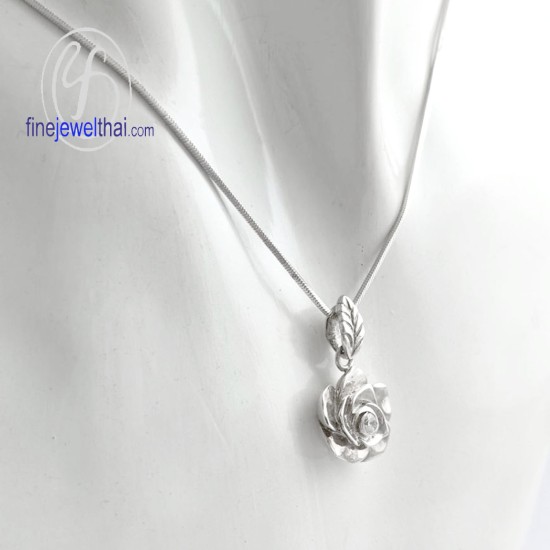 จี้เพชร-จี้กุหลาบ-จี้เงิน-เพชร-cz-พลอยประจำเดือนเกิด-Finejewelthai-P1048cz