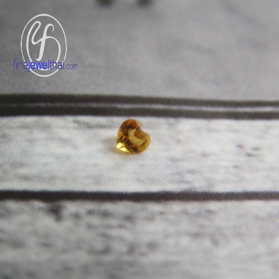 ซิทริน-พลอยแท้-พลอย-พลอยร่วง-Citrine-Gemstone-Birth stone-Loose Stones-Heart-G-Ct3x3-Ht