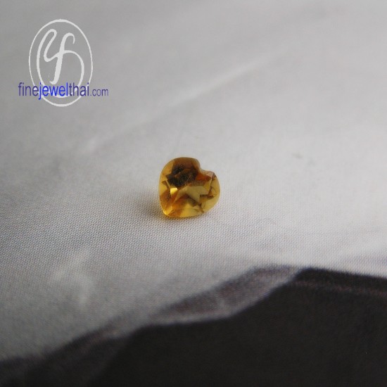 ซิทริน-พลอยแท้-พลอย-พลอยร่วง-Citrine-Gemstone-Birth stone-Loose Stones-Heart-G-Ct4x4-Ht
