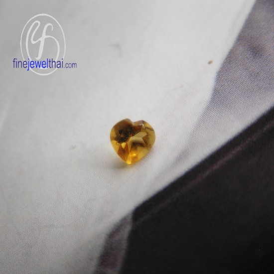 ซิทริน-พลอยแท้-พลอย-พลอยร่วง-Citrine-Gemstone-Birth stone-Loose Stones-Heart-G-Ct4x4-Ht