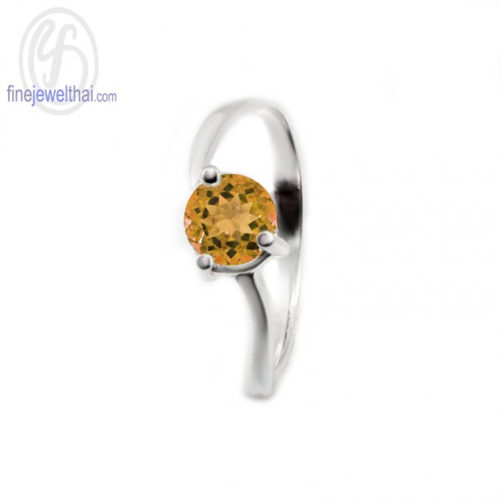 แหวนซิทริน-แหวนเงิน-แหวนพลอยแท้-แหวนประจำเดือนเกิด-R1016ct