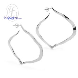 ต่างหูกลีบบัว-งานสุวัน-ต่างหูเงินแท้-ชุบทองคำขาว-finejewelthai-SWE014