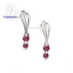 ต่างหูทับทิม-ต่างหูเงิน-ทับทิมแท้-เงินแท้925-ออกแบบพิเศษ-finejewelthai-E1036rb
