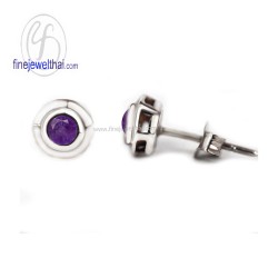 ต่างหูอะเมทิสต์-ต่างหูเงิน-อะเมทิสต์-เงินแท้925-ออกแบบพิเศษ-finejewelthai-E1029am00