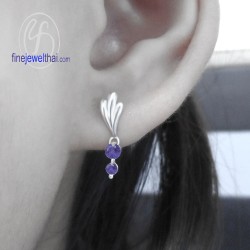 ต่างหูอะเมทิสต์-ต่างหูเงิน-อะเมทิสต์-เงินแท้925-ออกแบบพิเศษ-finejewelthai-E1036am
