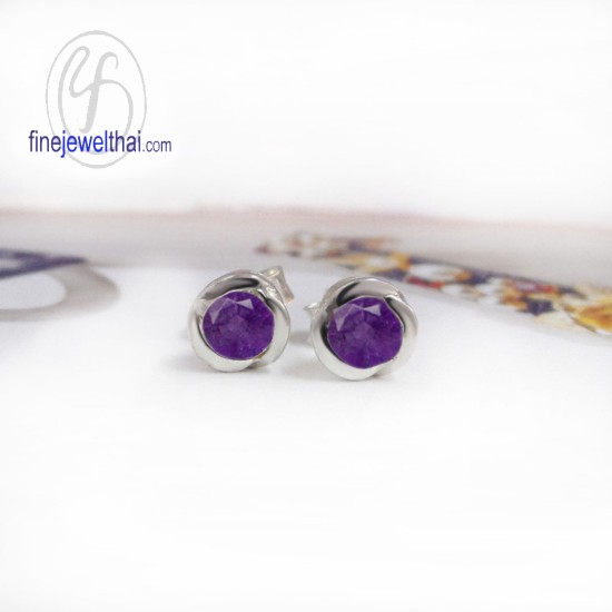 ต่างหูอะเมทิสต์-ต่างหูเงิน-อะเมทิสต์-เงินแท้925-ออกแบบพิเศษ-finejewelthai-E1054am ต่างหูอะเมทิสต์-ต่างหูเงิน-อะเมทิสต์-เงินแท้925-ออกแบบพิเศษ-finejewelthai-E1054am