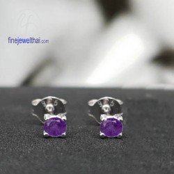 ต่างหูอะเมทิสต์-ต่างหูเงิน-อะเมทิสต์-เงินแท้925-ออกแบบพิเศษ-finejewelthai-E2165am