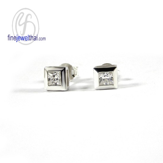 ต่างหูเพชร-ต่างหูเงิน-เพชรสังเคราะห์-เงินแท้925-E1047cz ต่างหูเพชร-ต่างหูเงิน-เพชรสังเคราะห์-เงินแท้925-E1047cz