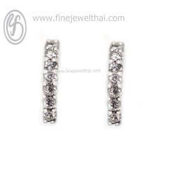 ต่างหูเพชร-ต่างหูเงิน-เพชรสังเคราะห์-เงินแท้925-E1051cz