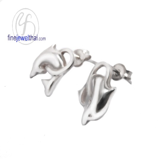 ต่างหูเงิน-ต่างหูปลาโลมา-เงินแท้925-ออกแบบพิเศษ-finejewelthai-E105900