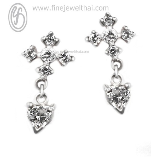 ต่างหูเพชรสังเคราะห์ / Silver 92.5% Cz earring E3021cz