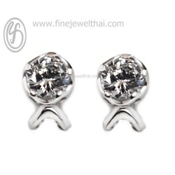ต่างหูเพชร-ต่างหูเงิน-เพชรสังเคราะห์-เงินแท้925-E3028cz