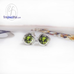 ต่างหูเพอริดอท-ต่างหูเงิน-เพอริดอทแท้-เงินแท้ 925-ออกแบบพิเศษ-finejewelthai-E1054pd