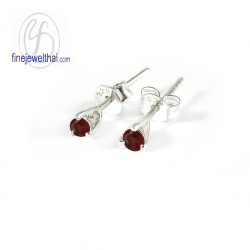ต่างหูโกเมน-ต่างหูเงิน-โกเมนแท้-เงินแท้925-ออกแบบพิเศษ-finejewelthai-E1063gm_3m