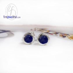 ต่างหูไพลิน-ต่างหูเงิน-ไพลินแท้-เงินแท้925-ออกแบบพิเศษ-finejewelthai-E1054bl