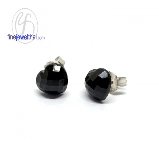 Black-spinel-Oynx-Silver-Earring-finejewelthai-E2007on00
