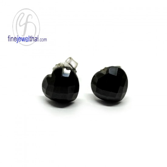 Black-spinel-Oynx-Silver-Earring-finejewelthai-E2007on00