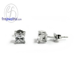 ต่างหูเพชร-ต่างหูเงิน-เพชรสังเคราะห์-เงินแท้925-E2004cz