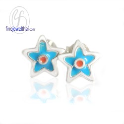 ต่างหูรูปดาว-ต่างหูลงสี-ต่างหูเงิน-เงินแท้925-finejewelthai-E306400E-1