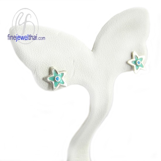 ต่างหูรูปดาว-ต่างหูลงสี-ต่างหูเงิน-เงินแท้925-finejewelthai-E306400E-2