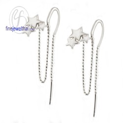 ต่างหูดาว-ต่างหูเงิน-เงินแท้925-ออกแบบพิเศษ-finejewelthai-E107400-2