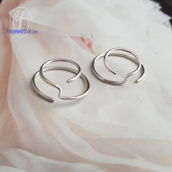ต่างหูหนีบ-ต่างหูทรงกลม-ต่างหูเงิน-ต่างหูออกแบบ-เงินแท้-E308300S