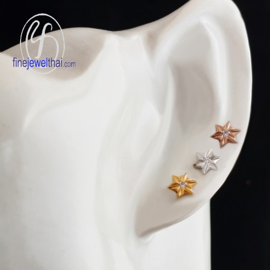 Diamond-White-Gold-Stud-Earring-E1156wgp