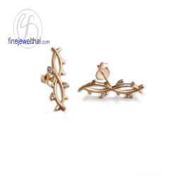 ต่างหูเพชร-ต่างหูทองสีชมพู-ทองสีชมพูแท้750-ออกแบบพิเศษ-finejewelthai-E1160pgp1