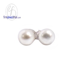 ต่างหูมุก-มุกสีขาว-ต่างหูเงินแท้-finejewelthai-E1032pl