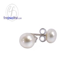 ต่างหูมุก-มุกสีขาว-ต่างหูเงินแท้-finejewelthai-E1032pl