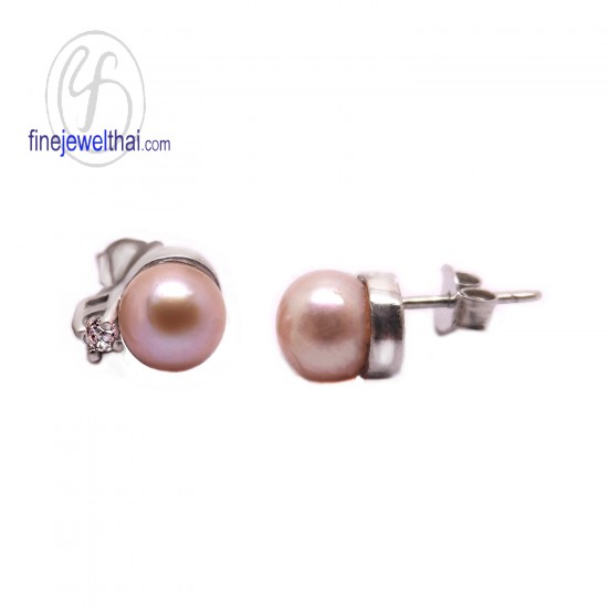 Pink-Pearl-Diamond-Cz-Silver-Earring-finejewelthai-E2Pcz_pl_pk