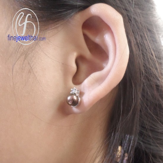ต่างหูมุก-ต่างหูเพชร-มุกสีดำ-ต่างหูเงินแท้-finejewelthai-E2Pcz_pl_bk