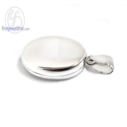 ล็อกเก็ต ทรงวงรี ล็อกเก็ตเงินแท้ แกะสลักได้ ล็อกเก็ตใส่รูป - Silver Pendant Locket P205200
