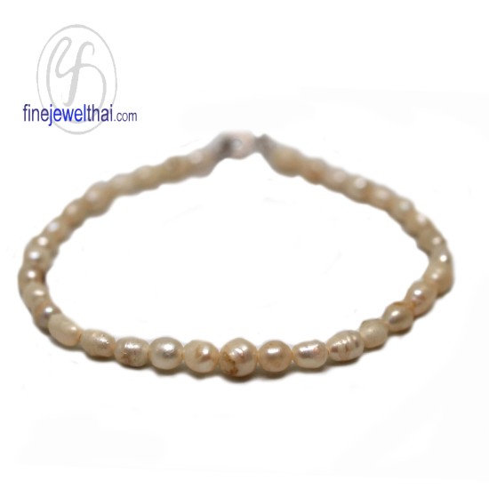 สร้อยแขนมุก-สร้อยข้อมือมุก-สร้อยแขนเงิน-สร้อยแขนมุก-Finejewelthai-T3063pl