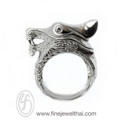 แหวนเพชร-แหวนมังกร-แหวนเงิน-เงินแท้-R1262cz