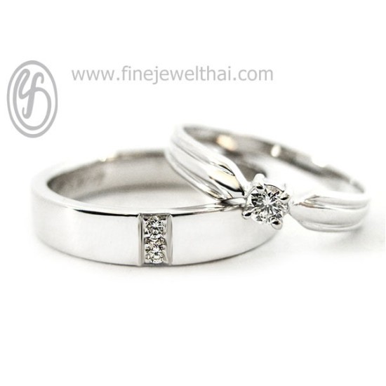 แหวนคู่-แหวนเพชร-แหวนทองคำขาว-แหวนหมั้น-แหวนแต่งงาน-Finejewelthai-RWCD035WG