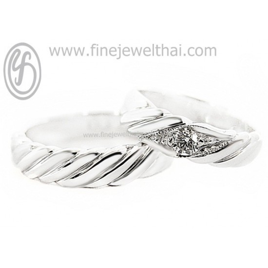 แหวนทองคำขาว-ทองคำขาวแท้-เพชรแท้-แหวนเพชร-แหวนแต่งงาน-แหวนคู่-RWCD023WG 