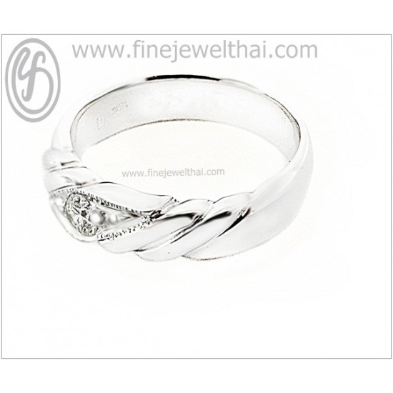แหวนทองคำขาว-ทองคำขาวแท้-เพชรแท้-แหวนเพชร-แหวนแต่งงาน-แหวนคู่-RWCD023WG 