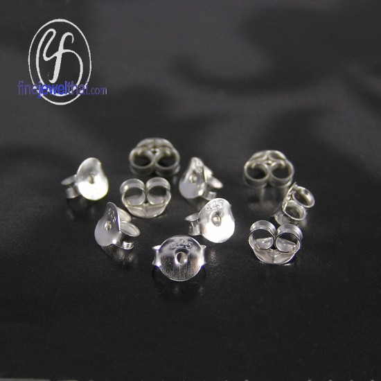 แป้นต่างหูเงินแท้ 925, 5 มิลลิเมตร - Butterfly Stud Earring 925 with stamp 925, 5 mm,5 pairs-finejewelthai-F001