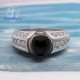 Black spinel-Oynx-Diamond Cz-Birthstone-silver-ring-finejewelthai-R2025on