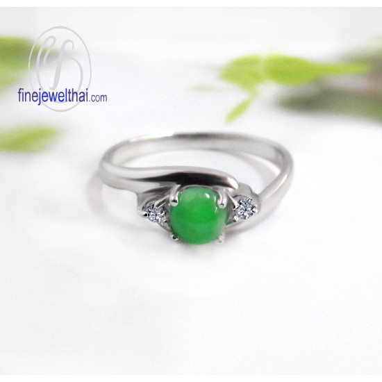  Jade-Diamond-Cz-Silver-Ring-R1186jd