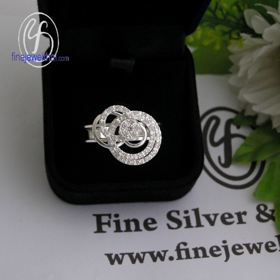 แหวนเพชร-แหวนเงิน-เพชรสังเคราะห์-เงินแท้-แหวนหมั้น-แหวนแต่งงาน-R1355cz