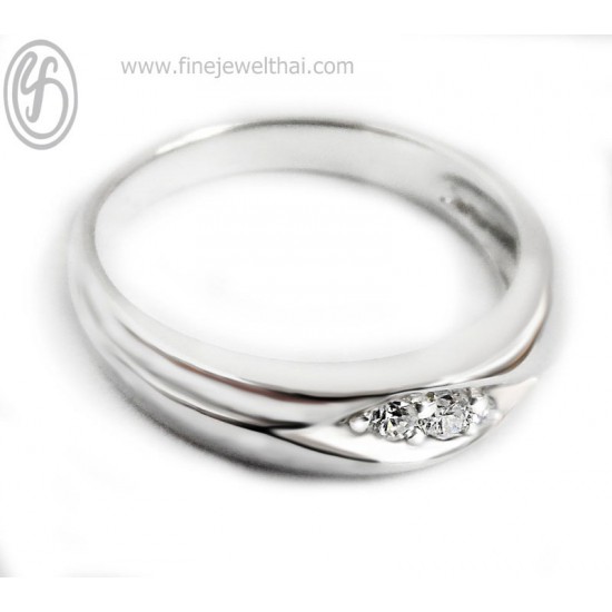 Diamond-Silver-Wedding-Ring-Finejewelthai - R1193di