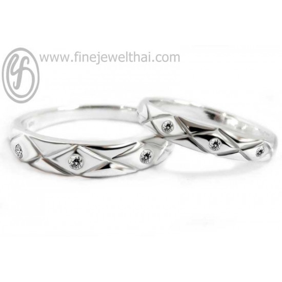 แหวนคู่-แหวนเพชร-แหวนเงินแท้-แหวนหมั้น-แหวนแต่งงาน-Finejewelthai-R30108cz