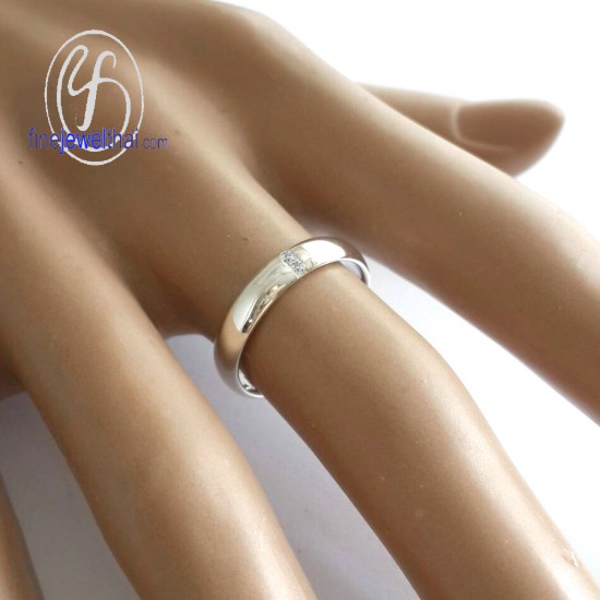 แหวนแพลทินั่ม-แหวนเพชร-แพลทินั่ม-เพชรแท้-แหวนคู่-แหวนหมั้น-แหวนแต่งงาน-Platinum-Couple-Diamond-Wedding-Ring-finejewelthai - RC3052DPT