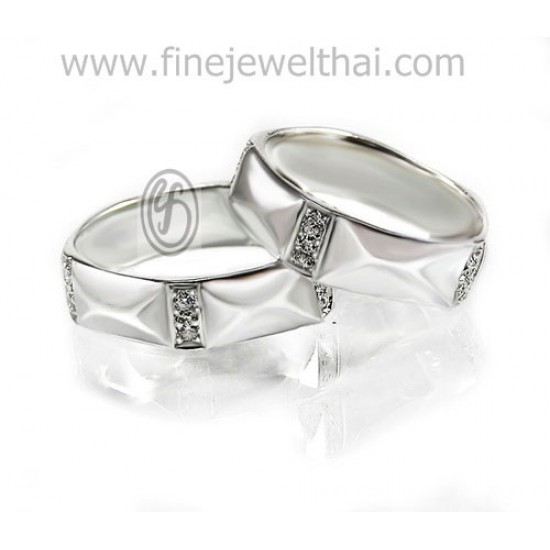 Couple-Diamond-CZ-Silver-Wedding-Ring-Finejewelthai-RC3093cz