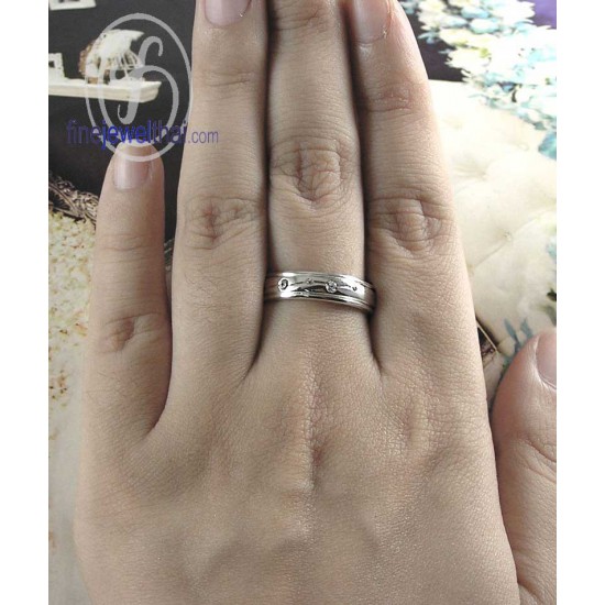แหวนเพชร-แหวนเงิน-เพชรแท้-เงินแท้925-แหวนคู่-แหวนหมั้น-แหวนแต่งงาน-RC1215di5p