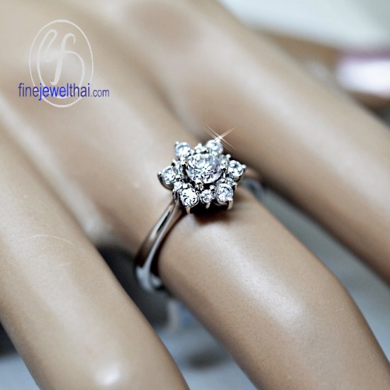 แหวนทองคำขาว-แหวนเพชร-ทองคำขาว-เพชรแท้-แหวนหมั้น-แหวนแต่งงาน-finejewelthai - R1214DWG