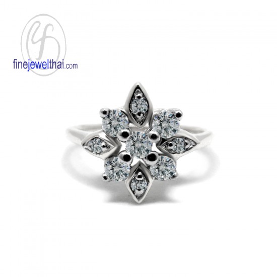 แหวนทองคำขาว-แหวนเพชร-ทองคำขาว-เพชรแท้-แหวนหมั้น-แหวนแต่งงาน-White Gold-Diamond-wedding-ring-finejewelthai - R1293DWG