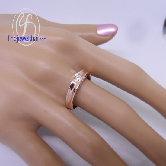 แหวนทองสีชมพู-แหวนเพชร-แหวนพิงค์โกลด์-เแหวนหมั้น-แหวนแต่งงาน-Finejewelthai - R1240DPG
